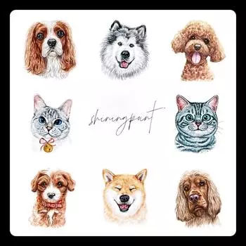 Dog animal tattoo sticker set, 1 piece