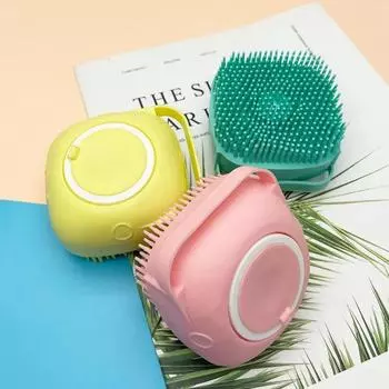 Щетка для купания собак Массажная щетка для домашних животных Дозатор шампуня, мягкая силиконовая щетка с резиновой щетиной Аксессуары для домашних животных для щетки для груминга собак