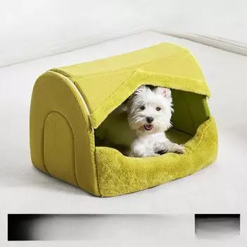 Лежак для собаки теплый зимой, съемный и моющийся, безопасный и теплый зимой, собачья будка S-45 * 35 * H35cm