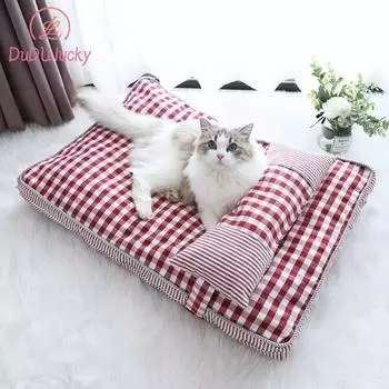 Dog Bed Soft and Comfortable Pet Bed Home Pet Comfortable Sleep Sofa Warm Kennel Pad Cat Mattress, Pet Supplies Sofa Bed S 65X45 cm