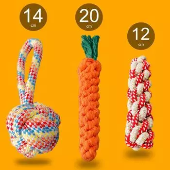 Dog Bite Bends and Hitches Sound Toys Large Dog Tetherball Puppy Molar Long Lasting Relieving Stuffy Pomeranian Jarre Aero Bull Pet Supplies Three-piece loss set