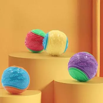 Dog Bite Toy, Soft TPR Pet Teeth Cleaning Bite Resistance Squeaky Dog Ball Toy M жёлтый