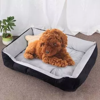 Dog Bone Pattern Big Soft Warm Kennel Pet Dog Cat Mat Blanket, Size: S, 604515cm чёрный
