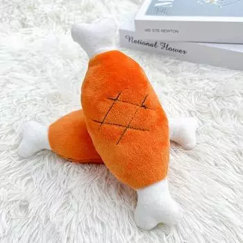 Dog Bones Chicken LegsFruits Carrots Pet DogsCat Plush Sound-making Chewable Cat Toys M