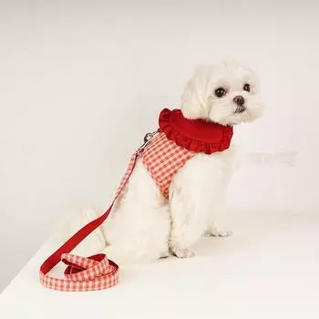 Dog Boutique Набор поводков с оборками для собак, нагрудный ремень, принадлежности для прогулок, красный