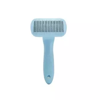 Dog Brush Self Cleaning Slicker Brush For Dogs Cats with Massage Particles Removes Loose Hair Pet Grooming Brush Pet Supplies XS синий