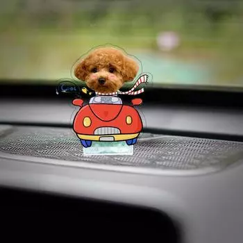 Украшение для автомобиля в виде собаки, очаровательная статуя питомца на батарейках для автомобиля с автоматической качающейся головой, персонализированное украшение для кошки и собаки, милый автомобиль