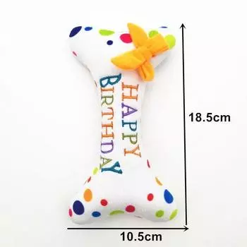 Dog Cat Birthday Cake Gift Sound Fun Toy Dog Plush Toy Pet Supplies Embroidered Bones