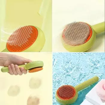 Dog& Cat Brush,Dog Self-Cleaning Slicker Brush for Shedding and Grooming,Pet Donut Hair Brush Comb for Short Long Haired Dog белый