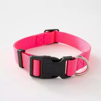 Dog Cat Collar Nylon Tow Rope Teddy Dog Leash Collar Medium to Large Dogs Golden Retriever Bandana Pet Supplies S code [15mm]] Rose Red