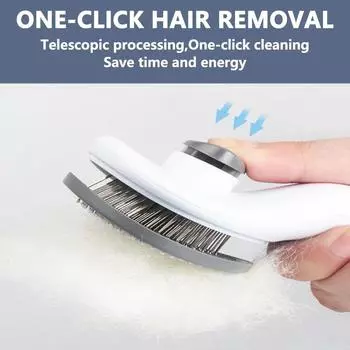 Расческа для выпадения шерсти у собак и кошек, самоочищающаяся щетка для домашних животных, инструмент для груминга, расческа для удаления шерсти для различных домашних животных розовый