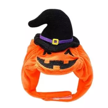Dog Cat Halloween Pumpkin Hats Pet Headdress for Kitty Small Medium Sized Dog