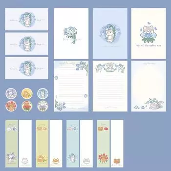 Dog Cat Letter Paper Writable Stationery Paper Invitation Card Envelopes Wedding Party Cat