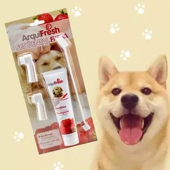 Наборы зубных щеток и зубной пасты для собак и кошек, средства гигиены для домашних животных, средства для чистки зубов, 1 шт. зубной пасты + 2 шт. зубных щеток зелёный