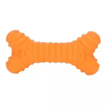 Dog Chew Toy Puppy Teething Bone Latex Teether Squeaky Comfortable Chewing for Pet Chewer Orange оранжевый