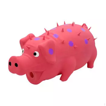 Dog Chews Toy Squeaky Bite Resistant Exercise Game Interactive for Aggressive Chewers розовый