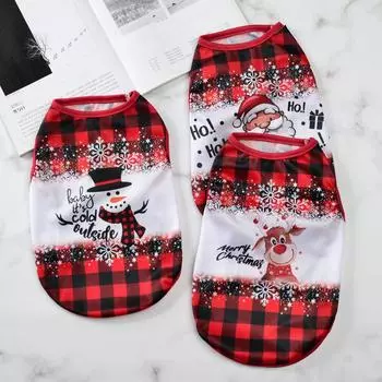 Dog Christmas Clothes Puppy Vest Shirt New Year Pet Clothes For Small Dogs Funny Santa Claus Dress Up Yorkshire Party Outfits XS
