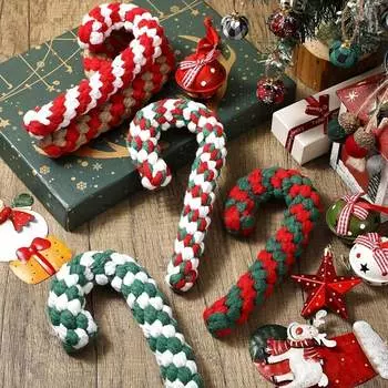 Dog Christmas Toys Durable Cloth Rope Dog Toys Pet Christmas Gifts for Small and Medium, Great for Teething