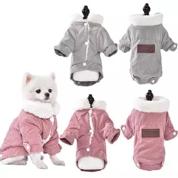 Dog Clothes Autumn and Winter Plus Velvet Thickened Warm Lamb Fleece Vest Bichon Corgi Cat Pet Clothing 2XL серый
