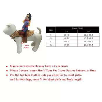 Dog Clothes Christmas Halloween Pet Cosplay Costumes Puppy Cat Cowboy Clothing Pet Novelty Party Outfits M