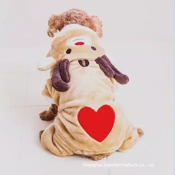 Dog Clothes Elk Pet Costume Pet Clothes Pet Costume Four Feet Autumn and Winter Clothes Pet Supplies In Stock XS-subcompact Brown