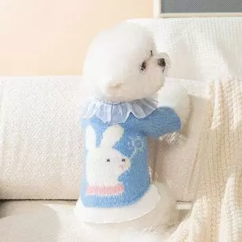 Dog clothes imitation mink sweater clothing autumn and winter anti-hair loss cat puppy kitten warm pet bipedal XL (recommended weight 14-9kg)