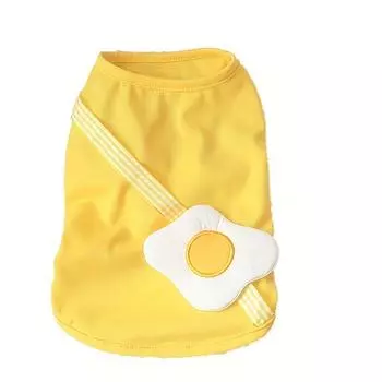Dog clothes spring and summer thin pet clothing dog summer clothes pet clothes poached egg vest S жёлтый