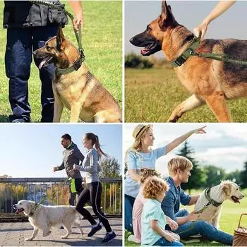 Dog Collar And Leash Set Adjustable Training Nylon Dog Collar Tactical Dog Collar Adjustable Dog Collar 1PC хаки