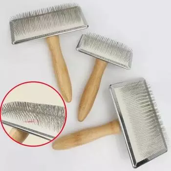 Dog Comb Pet Hair Remover Massage Brush Stainless Steel Pet Combs Solid Wood Dog Brush Pet Grooming for Cats Hair Knot Opening