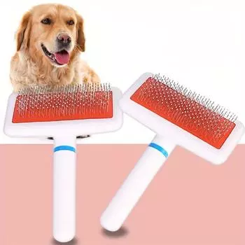 Dog Comb White Handle Pet Classic Air Bag Comb Pet Cleaning Grooming Small White Brush Dog Massage Brush Untangling Cat Comb белый