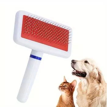 Dog Comb White Handle Pet Classic Air Bag Comb Pet Cleaning Grooming Small White Brush Dog Massage Brush Untangling Cat Comb белый