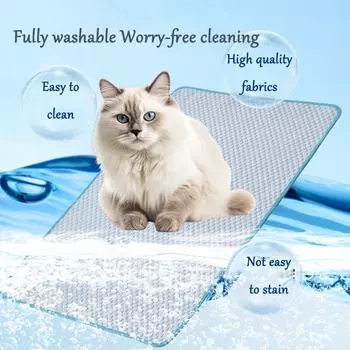 Охлаждающий коврик для собак Летний коврик из искусственного шелка для домашних животных Дышащий коврик для сна для кошек Моющийся Прочный диван-кровать для собак, холодный, 6 размеров, товары для животных XS синий
