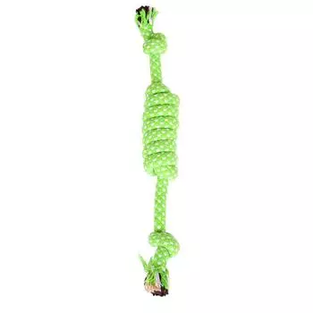 Dog Cotton Rope Toys Molar Cleaning Teeth Green Colorful Bite-Resistant Knot Toy Combination Suit Pet Supplies No. 10-Double Knot Bite Rope