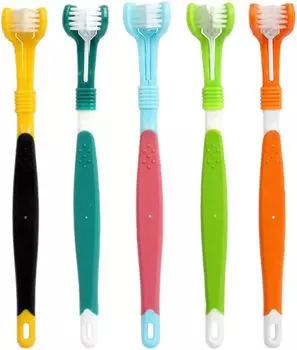 Dog Dog Pet Set of Dog Cat Mouth Cat 360 Pet Dental Small Medium Large Pet Supplies Toothbrush, Toothpaste, 5, Mouth, Care, Toothbrush, 3-sided Brush,