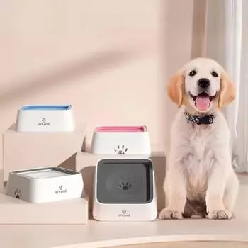 Dog Drinking Bowls Floating No Wet Mouth Cat Bowls Spill Proof Dog Bowls No Spill Water Dispenser Pet Supplies L серый
