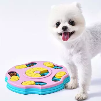 Dog Educational Toy Feeder anti-Choking Bowl Slow Food Bowl Pet Supplies Dog Bowl Training Smell Intelligence for Finding Food синий