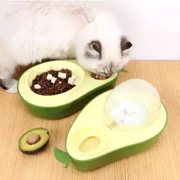 Dog Feeder Cat Automatic Feeding Water Bowl Avocado Shaped Pet Slow Food Feed Bowl Pet Food Storage Dispenser Dog Food Container