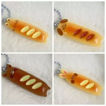 Dog French Bread Bear Keychain Rabbit Cat Bag Hanging Funny Bread Puppy Pendant Backpack Decor Style A