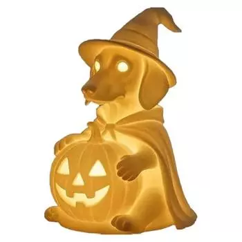 Dog Ghost Lamp Halloween Dachshund Ghost Night Light Desktop LED Puppy Decoration Mantel Bedside Ghost Light Gift for Dog Lovers A