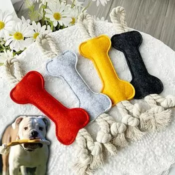 Dog Gnawing Rope Toy, Gnawing Teeth Pet Toy, Puzzle Interactive Felt Dog Chewing Toy, Assorted Color серый