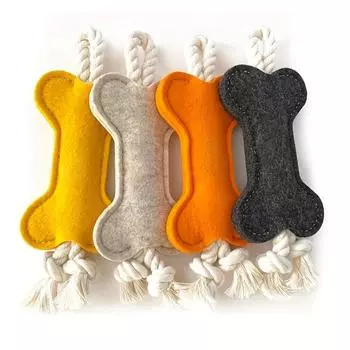 Dog Gnawing Rope Toy, Gnawing Teeth Pet Toy, Puzzle Interactive Felt Dog Chewing Toy, Assorted Color серый