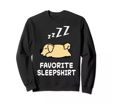 Dog Golden Retriever Nap Sleep Pajamas Nightgown Sweatshirt чёрный