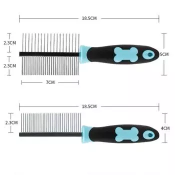 Dog Gromming Comb for Removing Tangles and Knots Double Sided Pet Steel Comb for Long and Short hair Round Teeth metal Cat Comb