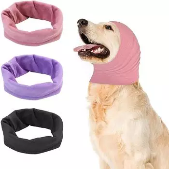 Dog Grooming Earmuffs Anti-Noise Offer Earmuffs Soft Warm Stress Reducing Anti-Stress Soothing Head Cover Pet Scarf