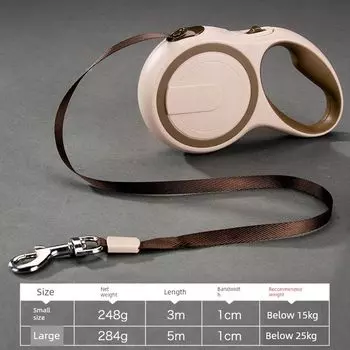 Dog Hand Holding Rope Automatic Retractable Dog Leash Dog Chain Medium-Sized Dog Small Size Dogs Teddy Corgi Pet Supplies 3 M [within applicable 15.00kg]] [Classic] Khaki