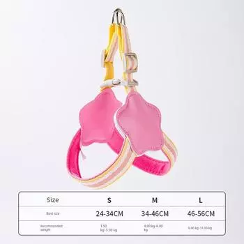 Dog Hand Holding Rope Vest-Style Dog Leash Dog Chain Adjustable Small, Medium and Large Dogs Chest Strap Teddy Pet Supplies Size S recommended 1.50 kg-3.50 kg Pink chest back