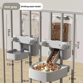 Dog hanging water dispenser Cat drinking bowl Automatic feeder Thickness cage Double hanging kettle Pet supplies