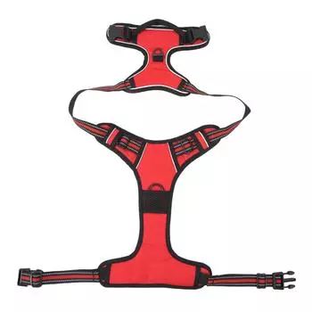 Dog Harness Professional Explosion Proof Safety Comfortable Nylon Adjustable Pet Dog Vest for L(for 6.5-9kg) красный