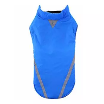 Dog Jacket Reflective Increase Night Safety Warm Soft Comfortable Adjustable Coat Winter Outfit for M синий