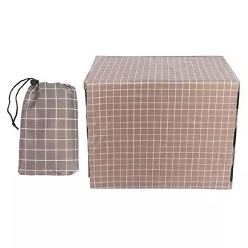 Dog Kennel Cover AntiMosquito Dustproof Oxford Dog Cage Cover for Outdoor Pet Kennel(Grid B